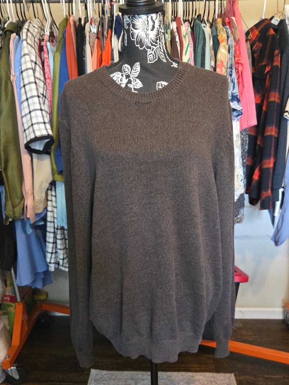 Van Heusen Brown Crewneck Sweater - Classic Knit